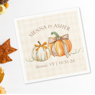 Elegant Autumn Personalised Rustic Fall Wedding  Napkin