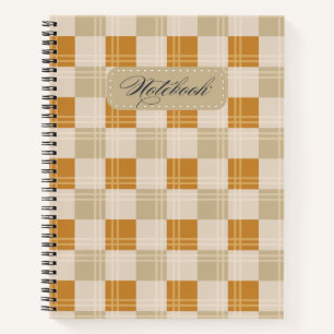 Elegant Autumn Plaid Notebook Cozy Check Pattern