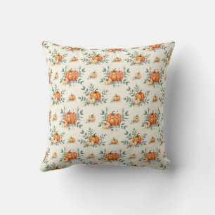 Elegant Autumn Pumpkin and Eucalyptus Watercolor
Cushion