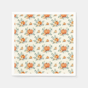 Elegant Autumn Pumpkin and Eucalyptus Watercolor
Napkin