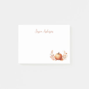 Elegant Autumn Pumpkin Watercolor Post-i Post-it Notes