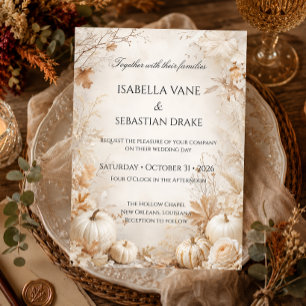 Elegant Autumn Pumpkin Wedding Invitation