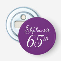 Elegant Autumn Purple Monogram 65th Birthday Party
