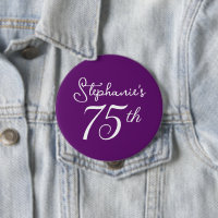 Elegant Autumn Purple Monogram 75th Birthday Party
