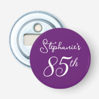 Elegant Autumn Purple Monogram 85th Birthday Party