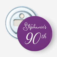 Elegant Autumn Purple Monogram 90th Birthday Party