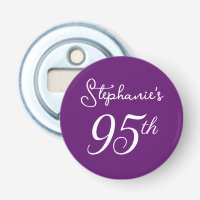 Elegant Autumn Purple Monogram 95th Birthday Party