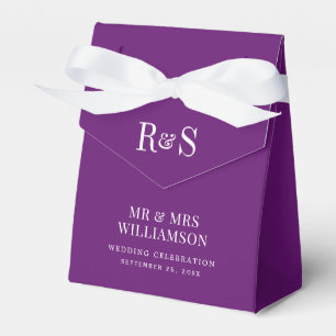 Elegant Autumn Purple Monogram Wedding Favour Box