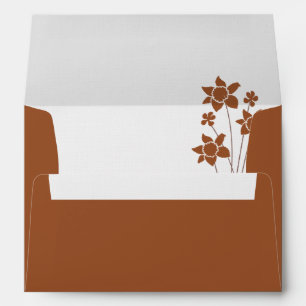 Elegant Autumn Sunflower Floral Wedding Envelope