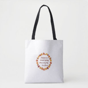 Elegant Autumn Tote Inspirational Fall Quote Bag