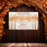 Elegant Autumn Trees 40th Birthday Party Welcome
