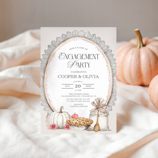 Elegant Autumn Vintage Engagement Party Invitation (Creator Uploaded)