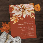 Elegant Autumn Watercolor Flora Terracotta Wedding Invitation<br><div class="desc">This gorgeous wedding invitation design features lovely autumn floral watercolor illustrations with elegant white typography on a terracotta background. This timeless design is an excellent choice for many styles of events, from classic to rustic. Pair it with the coordinating reply card, thank you card, and day-of accessories. See the collection...</div>