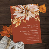 Elegant Autumn Watercolor Flora Terracotta Wedding