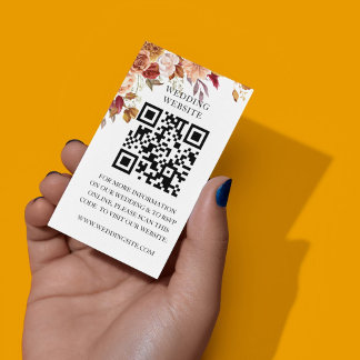 Elegant Autumn Watercolor Floral Wedding Enclosure Card