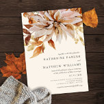Elegant Autumn Watercolor Floral Wedding Invitation<br><div class="desc">This gorgeous wedding invitation design features lovely autumn floral watercolor illustrations with elegant typography. This timeless design is an excellent choice for many styles of events, from classic to rustic. Pair it with the coordinating reply card, thank you card, and day-of accessories. See the collection below (or our store) for...</div>