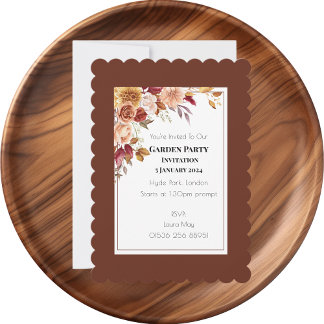Elegant Autumn Watercolor Floral Wedding Invitation