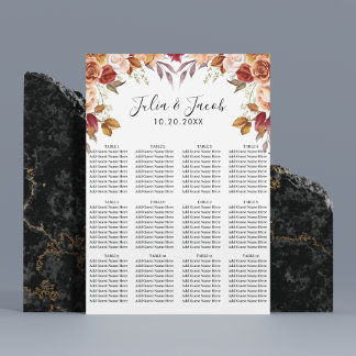 Elegant Autumn Watercolor Floral Wedding Poster