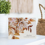 Elegant Autumn Watercolor Floral Wedding Thank You<br><div class="desc">This modern thank you card features beautiful autumn floral watercolor illustrations on a neutral background with classic typography. On the front of the card it says "thank you" with your name. You can also remove the text on the front (or leave it blank). It is a beautiful thank you card...</div>