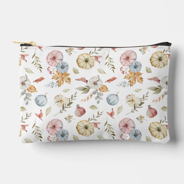 Elegant Autumn Watercolor Pattern Accessory Pouch (Front)
