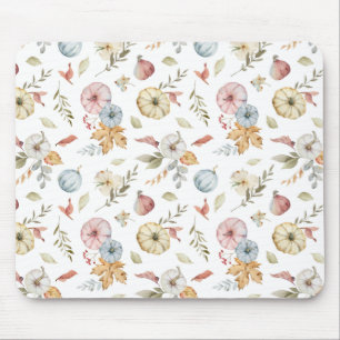 Elegant Autumn Watercolor Pattern Mouse Mat