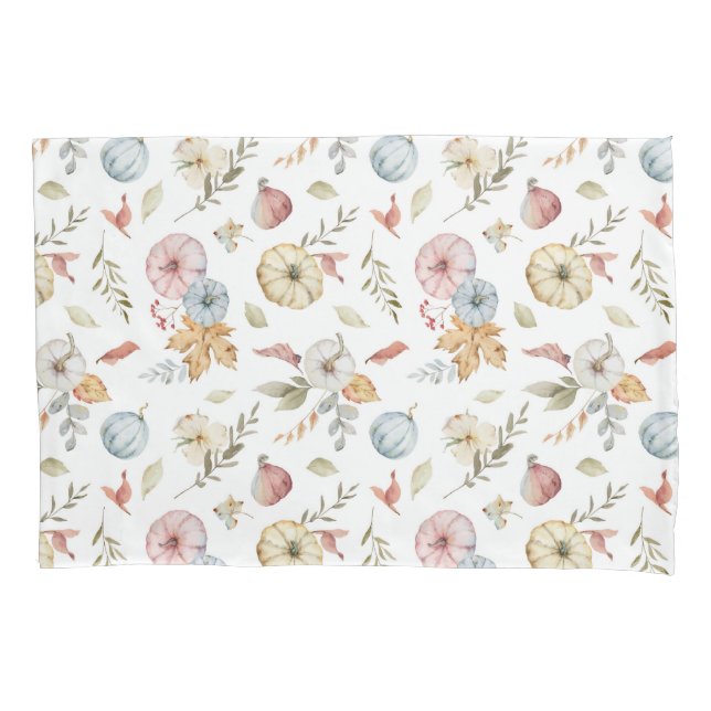 Elegant Autumn Watercolor Pattern Pillowcase (Front)