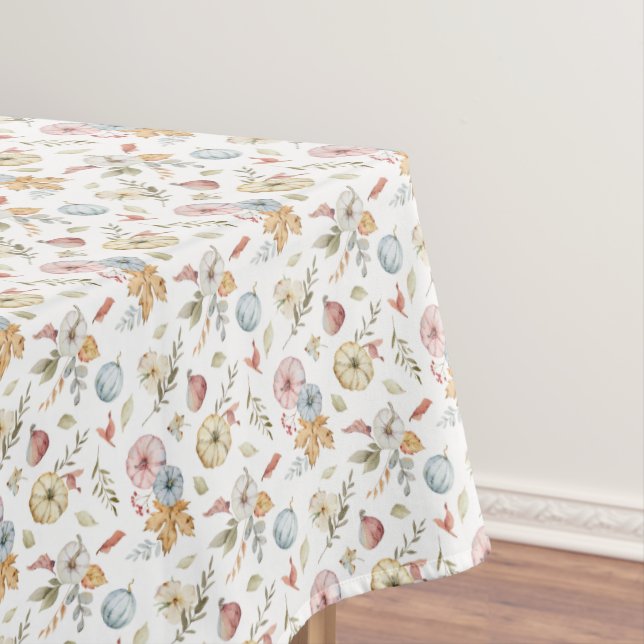 Elegant Autumn Watercolor Pattern Tablecloth (In Situ)