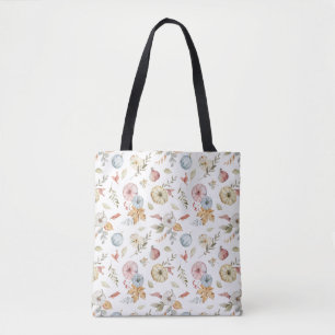Elegant Autumn Watercolor Pattern Tote Bag