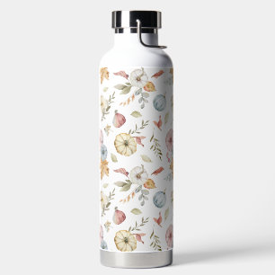 Elegant Autumn Watercolor Pattern Water Bottle