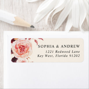Elegant Autumn Watercolor Return Address Label