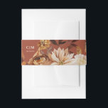 Elegant Autumn Watercolor Wedding  Invitation Belly Band<br><div class="desc">This lovely wedding invitation belly band features a border of watercolor flowers in beautiful autumn tones, your initials, and wedding date. Belly bands make a lovely presentation for your invitation, rsvp, and various enclosure cards. This elegant design is a fabulous choice for a rustic yet elegant fall/autumn wedding. See our...</div>
