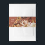 Elegant Autumn Watercolor Wedding  Invitation Belly Band<br><div class="desc">This lovely wedding invitation belly band features a border of watercolor flowers in beautiful autumn tones, your initials, and wedding date. Belly bands make a lovely presentation for your invitation, rsvp, and various enclosure cards. This elegant design is a fabulous choice for a rustic yet elegant fall/autumn wedding. See our...</div>