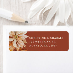 Elegant Autumn Watercolor Wedding Return Address L