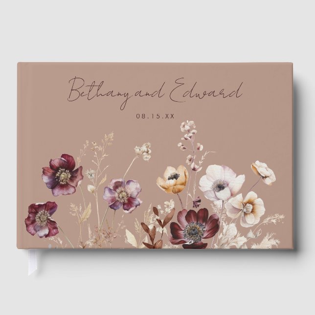 Elegant Autumn Wedding Guest Book (Front)