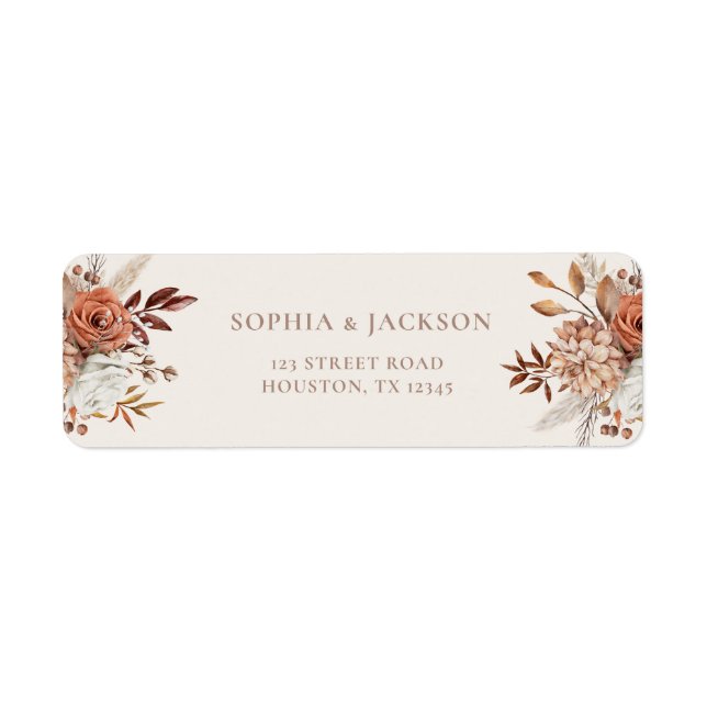 Elegant Autumn Wedding Return Address Label (Front)