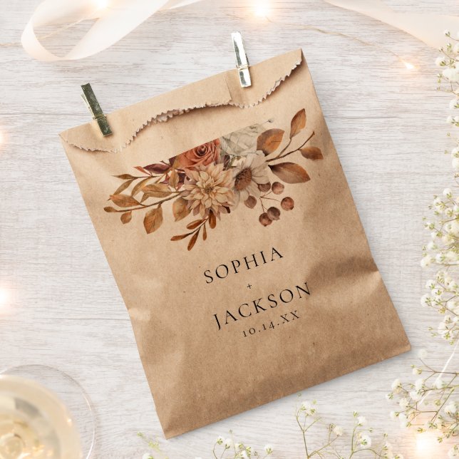 Elegant Autumn Winter Floral Wedding Favours  Favour Bags (Clipped)