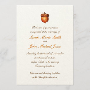 Elegant Autumnal Acorn Invitation