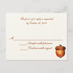 Elegant Autumnal Acorn Response Card