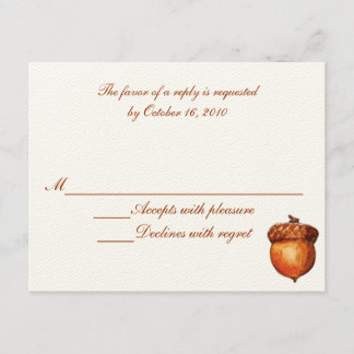 Elegant Autumnal Acorn Response Card