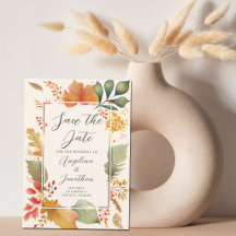 Elegant Autumnal Leaves Watercolor