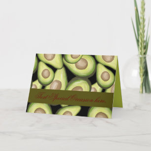 Elegant "Avocado" Print Folded Greeting Card
