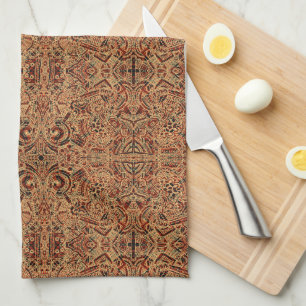 Elegant  Aztec Brown  Pattern Tea Towel