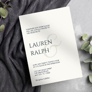 Elegant B&W Minimalist Script Wedding Invitation