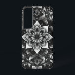Elegant B&W Ornate Pattern Phone Case<br><div class="desc">Wrap your phone in timeless elegance with this stunning tough case featuring an intricate seamless monochrome pattern. Against a deep black background, ornate floral and botanical elements intertwine, centred around a symmetrical multi-petaled flower motif. Detailed swirling leaves, smaller flowers, and decorative flourishes create a sophisticated, classic aesthetic with a touch...</div>