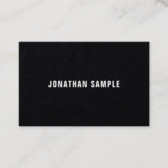 Elegant B&W Plain Clean Professional Luxury Modern Business Card (Front)