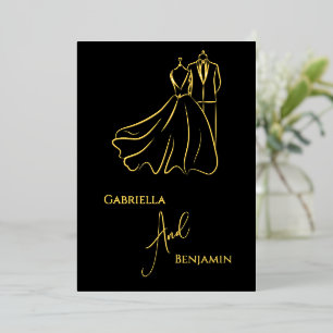 Elegant B&W Wedding Tux & Dress Formal Wedding