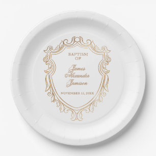 Elegant Baby Baptism Paper Plate