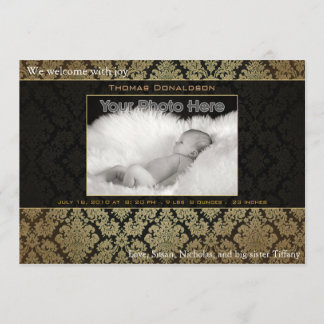 Elegant baby birth announcement