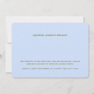 Elegant Baby Blue Birth Announcement