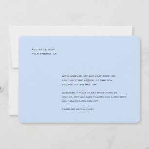 Elegant Baby Blue Boy Birth Announcement